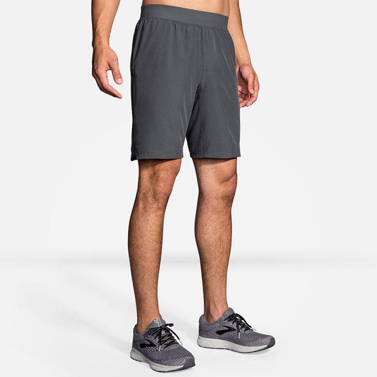 Brooks Men's EQUIP 9 Running Shorts - Grey - Canada (CYEOZ-6049)